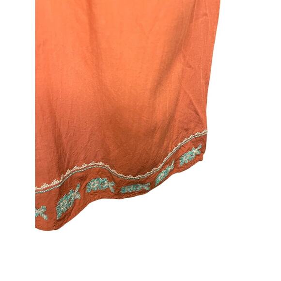 Mur Mur Anthropologie Embroidered Rust Orange Short Sleeve Dress Women's XL - Picture 6 of 8